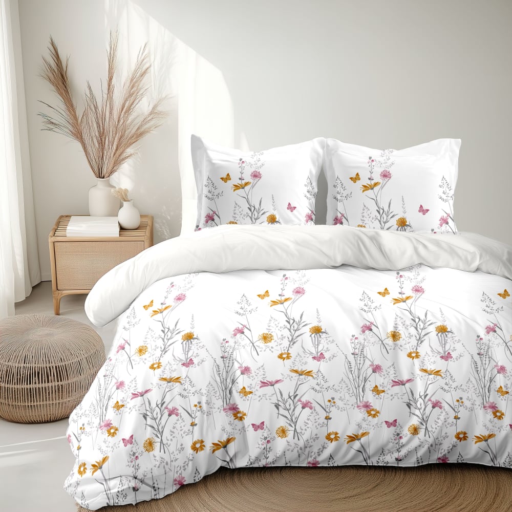 Parure de couette en - jaune