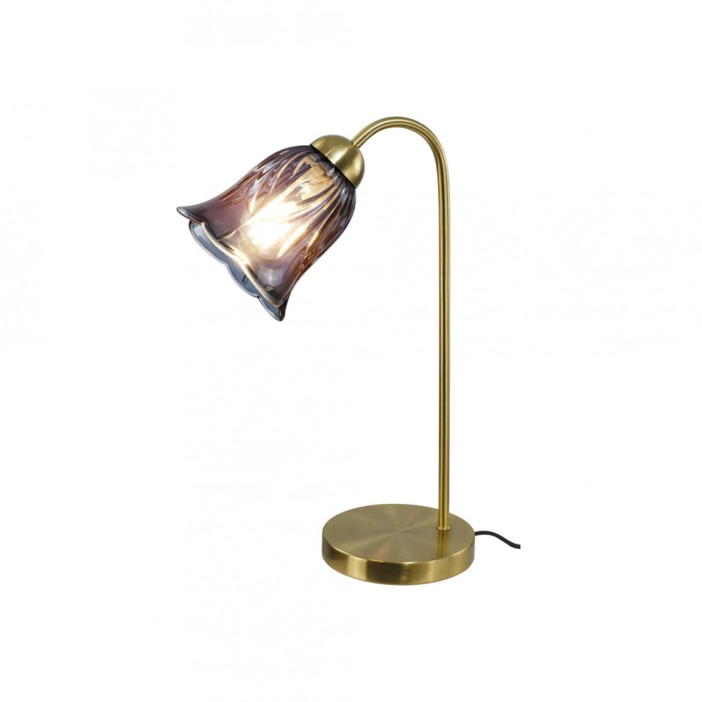 Lampe à poser en métal & verre avec un cordon textile — vue 4