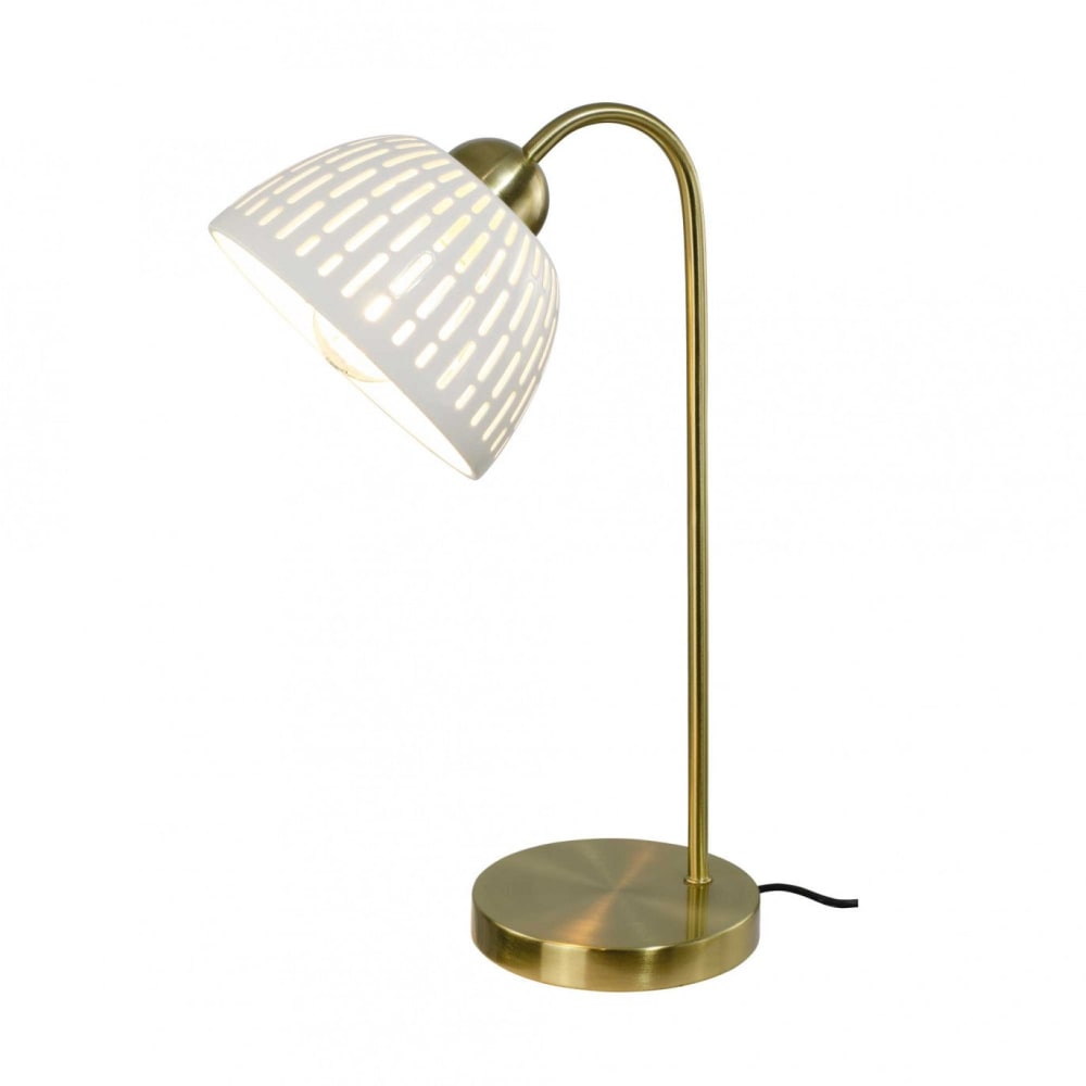 Lampe à poser en métal & céramique avec un cordon textile — vue 4