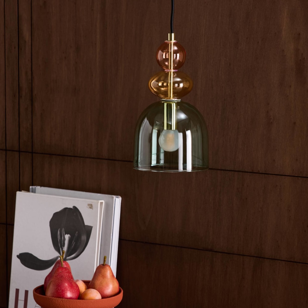 Suspension intérieur verre d15cm vert — vue 4