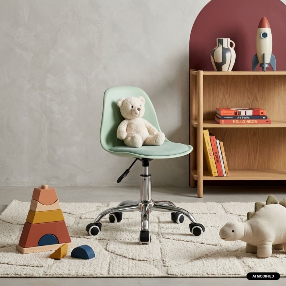 sweeek Kinderbürostuhl verchromt / hellgrün Pes - Polyester Kinder