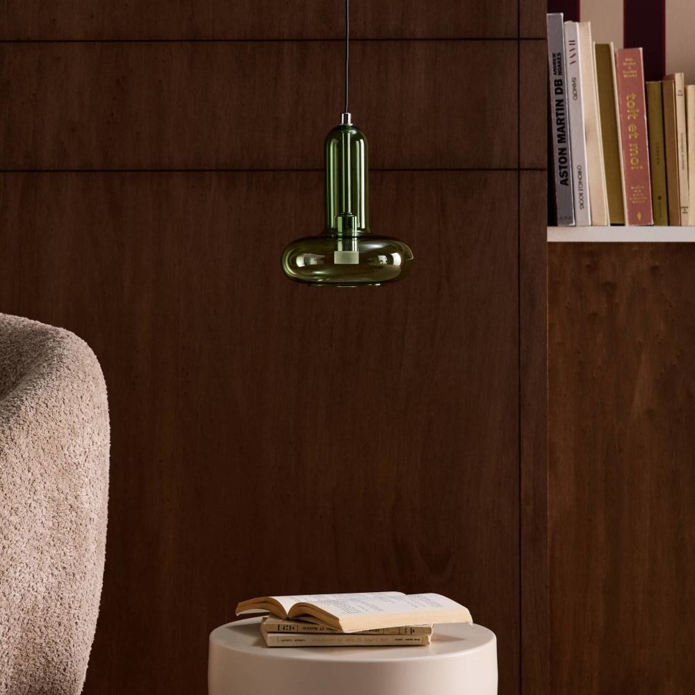 Suspension intérieur verre d15cm vert — vue 4