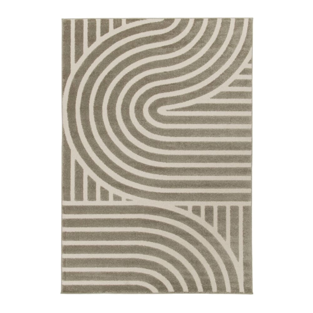 Tapis intérieur motif graphique taupe 160x230cm — vue 3