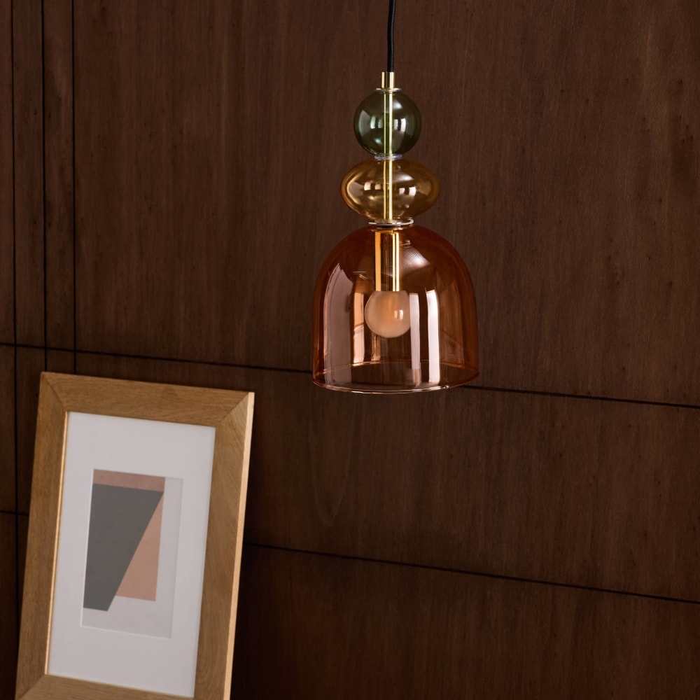 Suspension intérieur verre d15cm rouge — vue 4