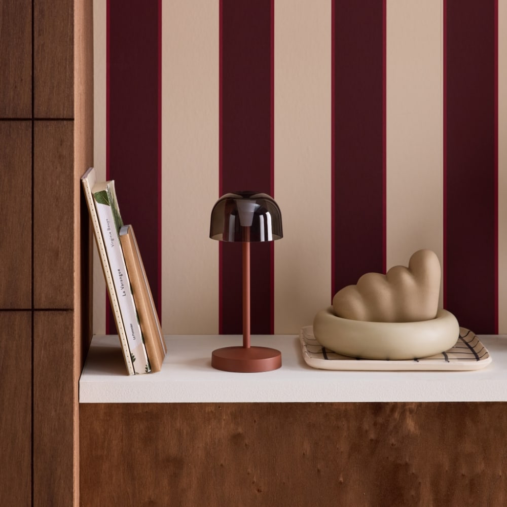Lampe à poser intérieur/extérieur métal h19cm terracotta