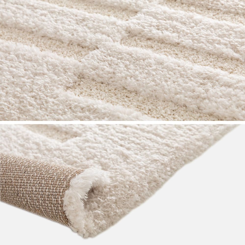 Tapis intérieur motif avec relief crème 200x290cm — vue 4