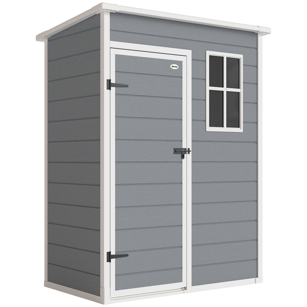 Abri de jardin porte verrouillable plastique gris