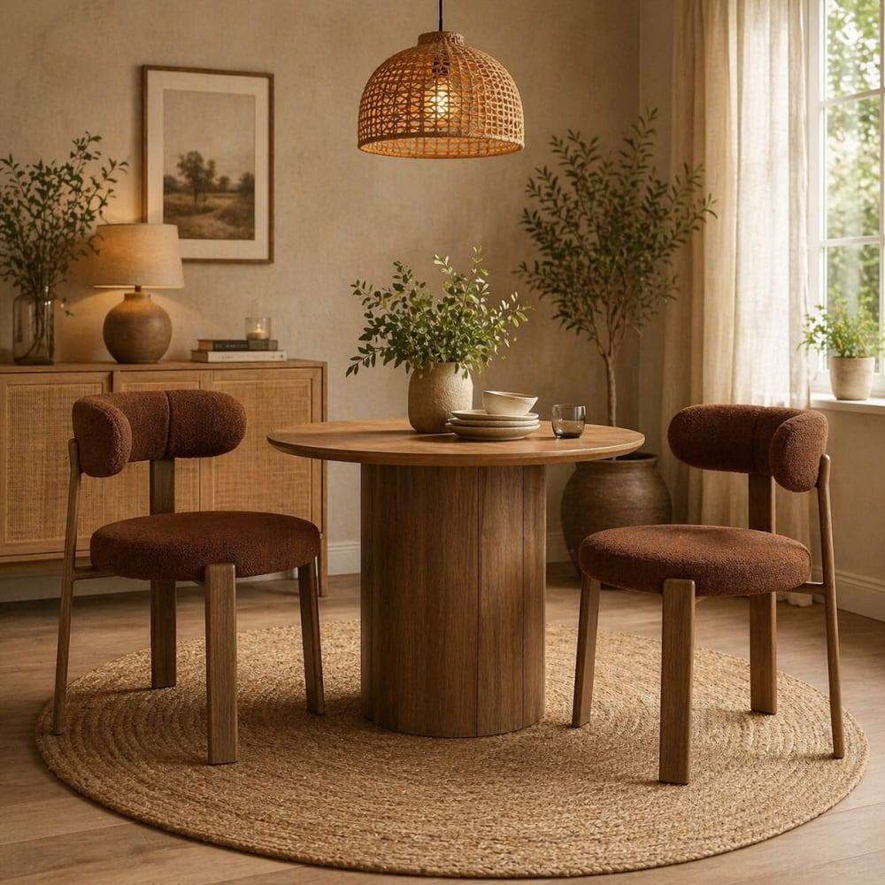 2 Stühle aus Bouclé-Stoff in warmen Tönen - Maisons Du Monde