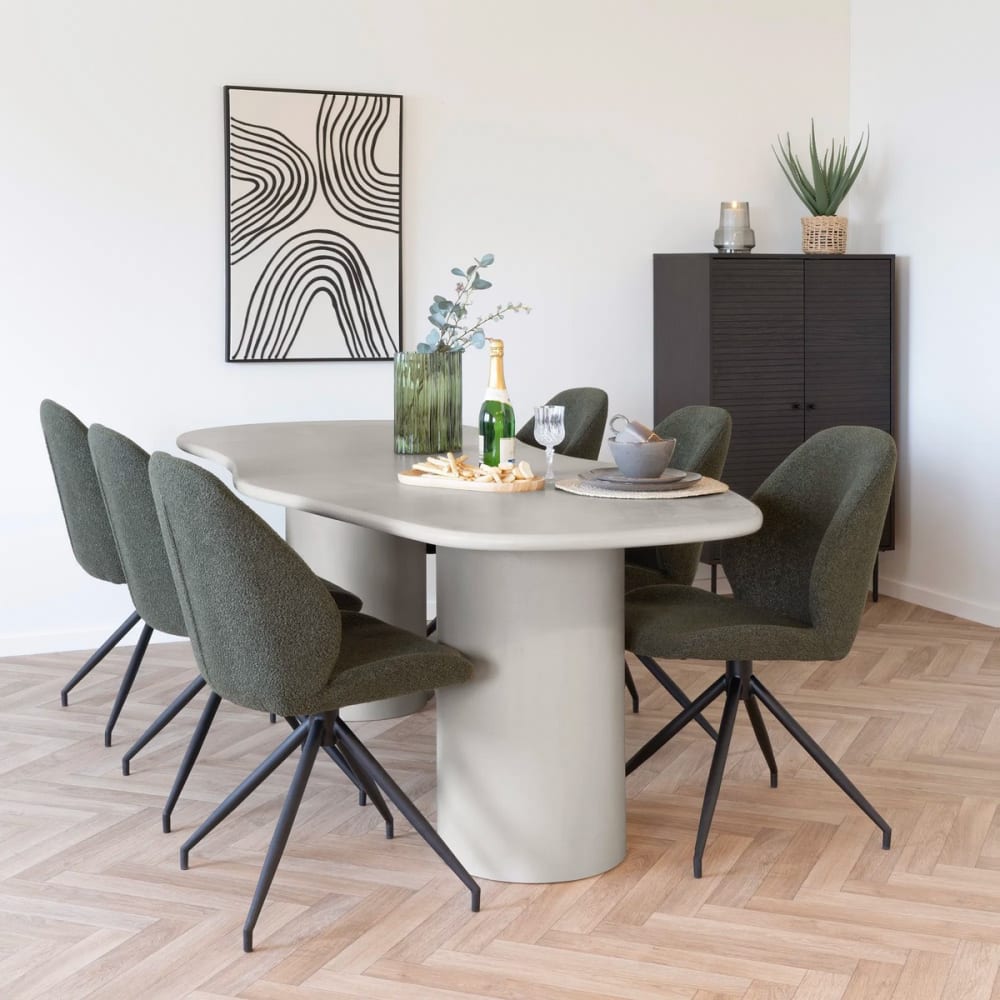 Bureau ou table repas aspect béton beige l200