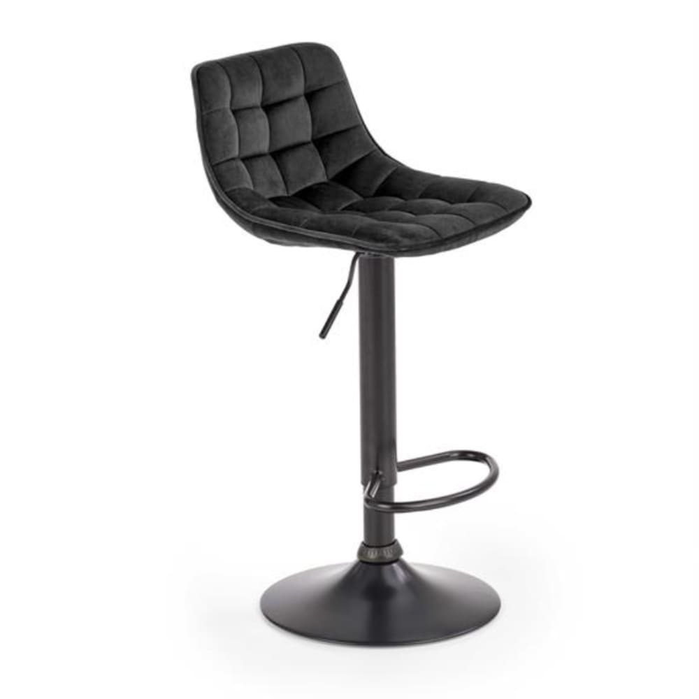 Tabouret de bar en velours de polyester noir Tabouret de bar en velours de polyester noir