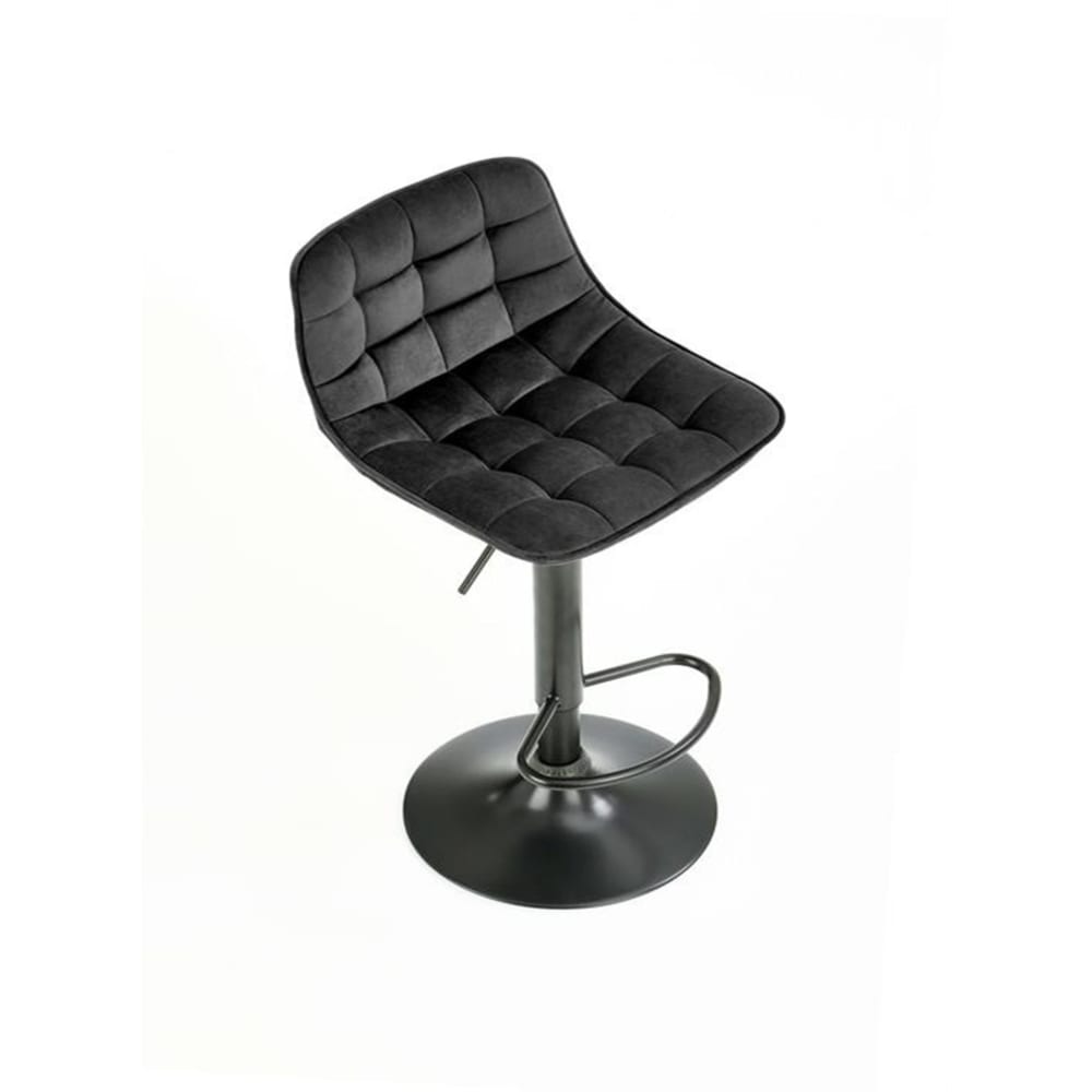 Tabouret de bar en velours de polyester noir