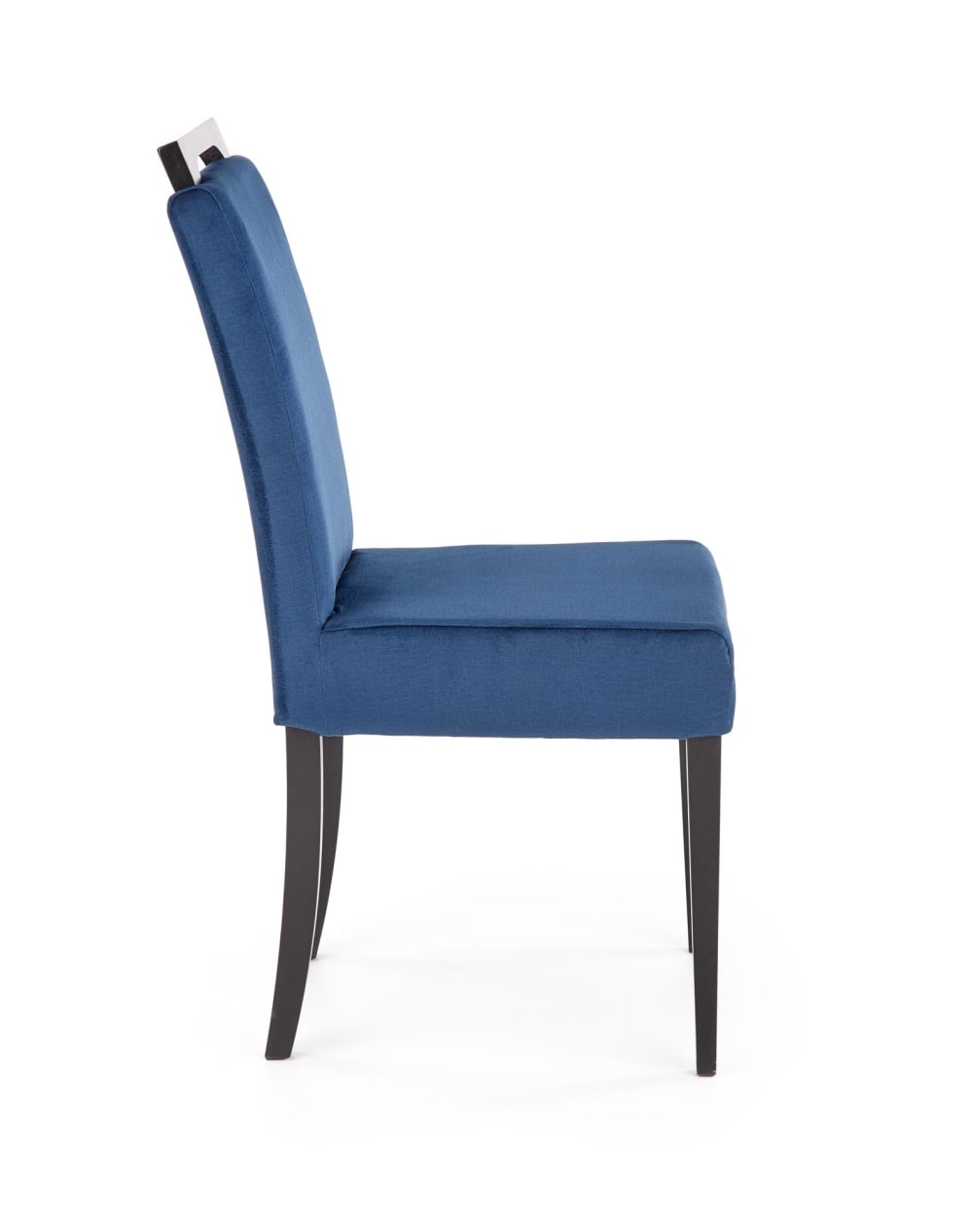 Chaise de salle à manger en velours bleue avec pieds en bois massif