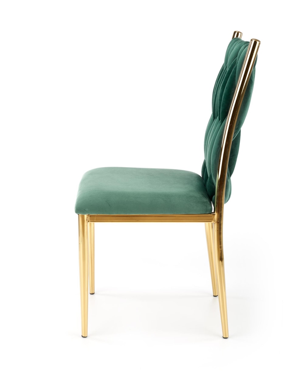 Chaise de salle à manger en velours de polyester vert