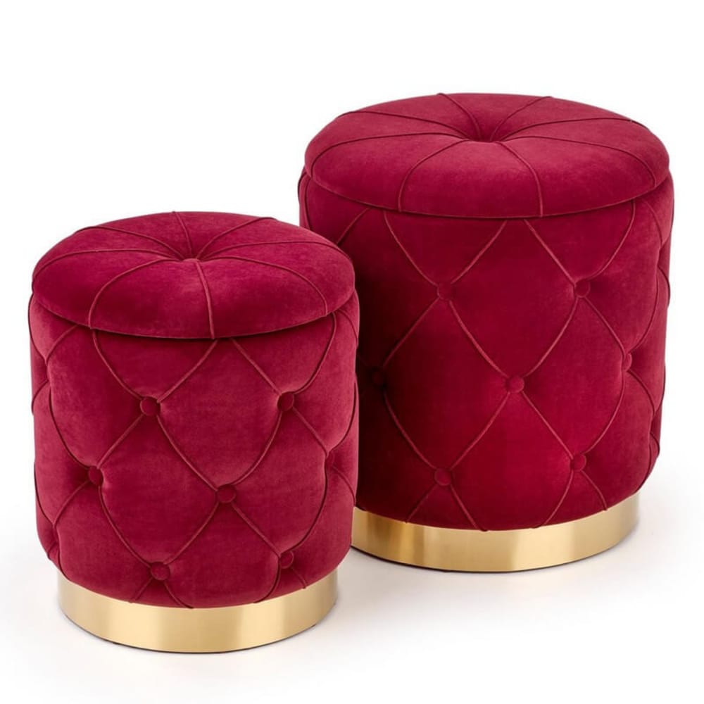 Poufs gigognes en velours