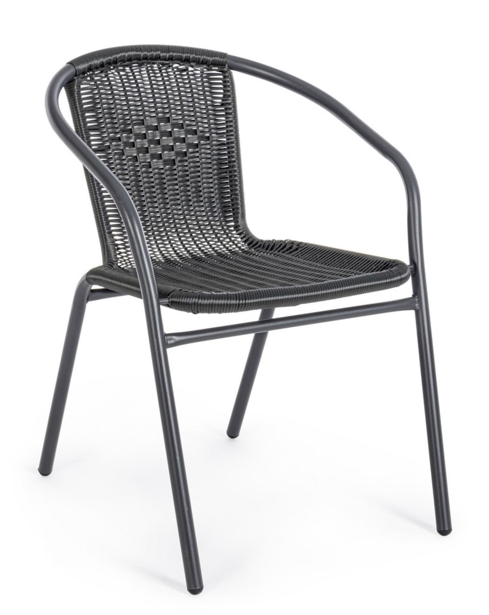 Lot de 6 chaises en acier - noire