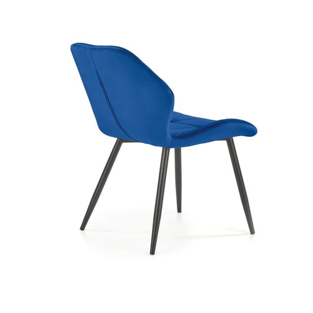 Zeitgenössischer Stuhl aus blauem Samt - Maisons Du Monde