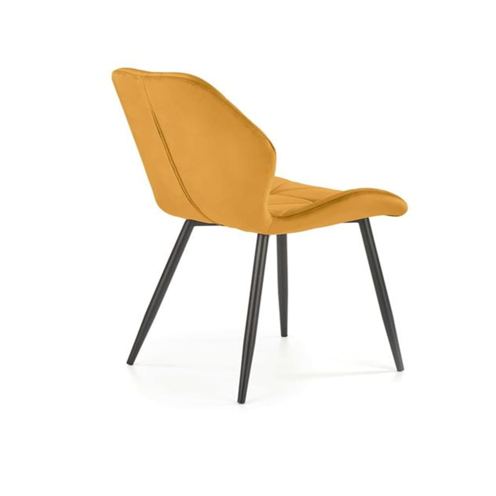 Chaise contemporaine en velours de polyester jaune
