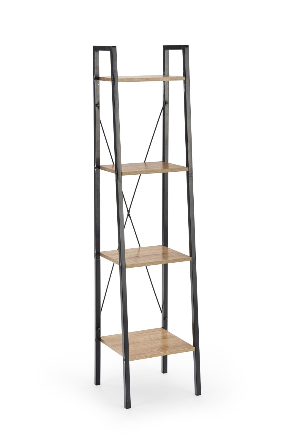 Etagère échelle design style chêne et acier noir 34 x 148cm