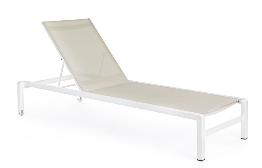 Bain de soleil en aluminium blanc avec roulettes