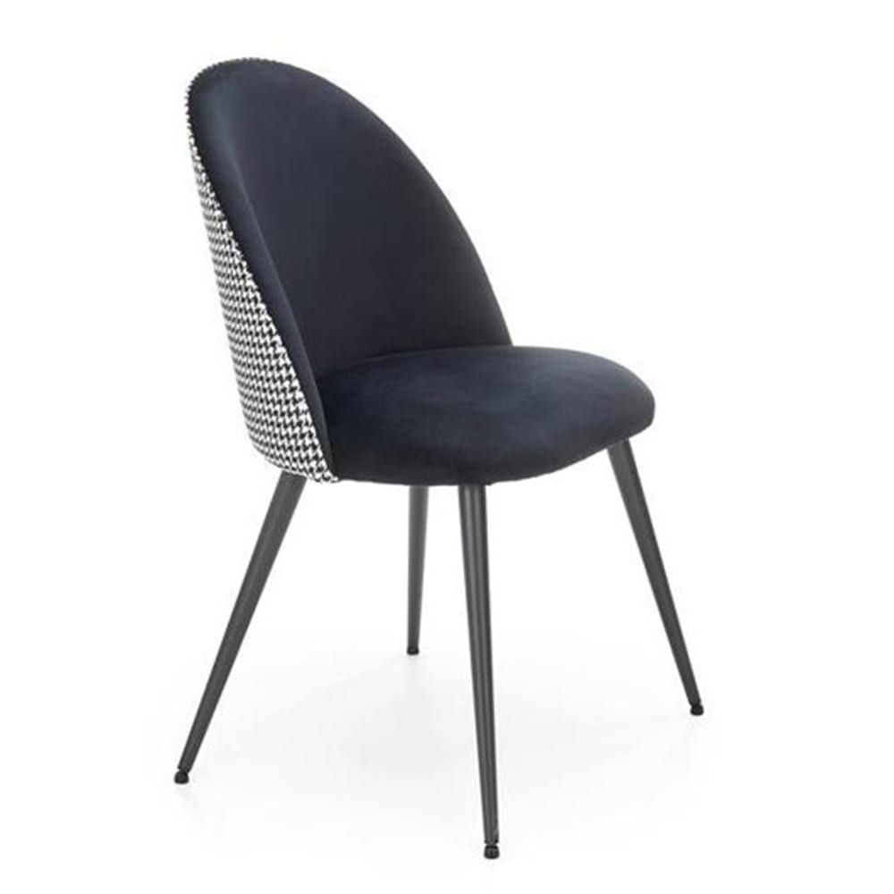 Chaise design noire et blanche pied de poule