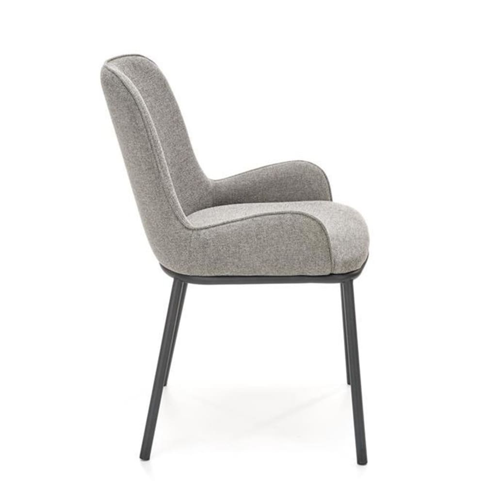 Chaise de salle à manger en tissu polyester gris