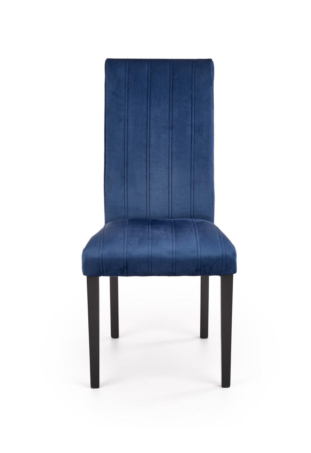 Chaise de salle à manger en velours bleu avec pieds en bois de hêtre