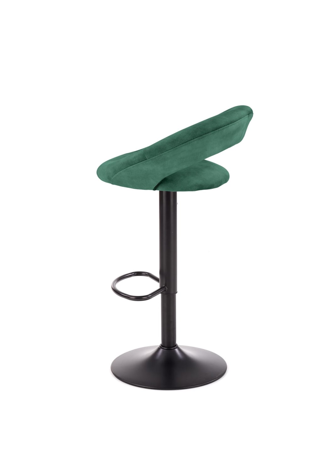 Tabouret de bar en velours de polyester vert avec structure en acier