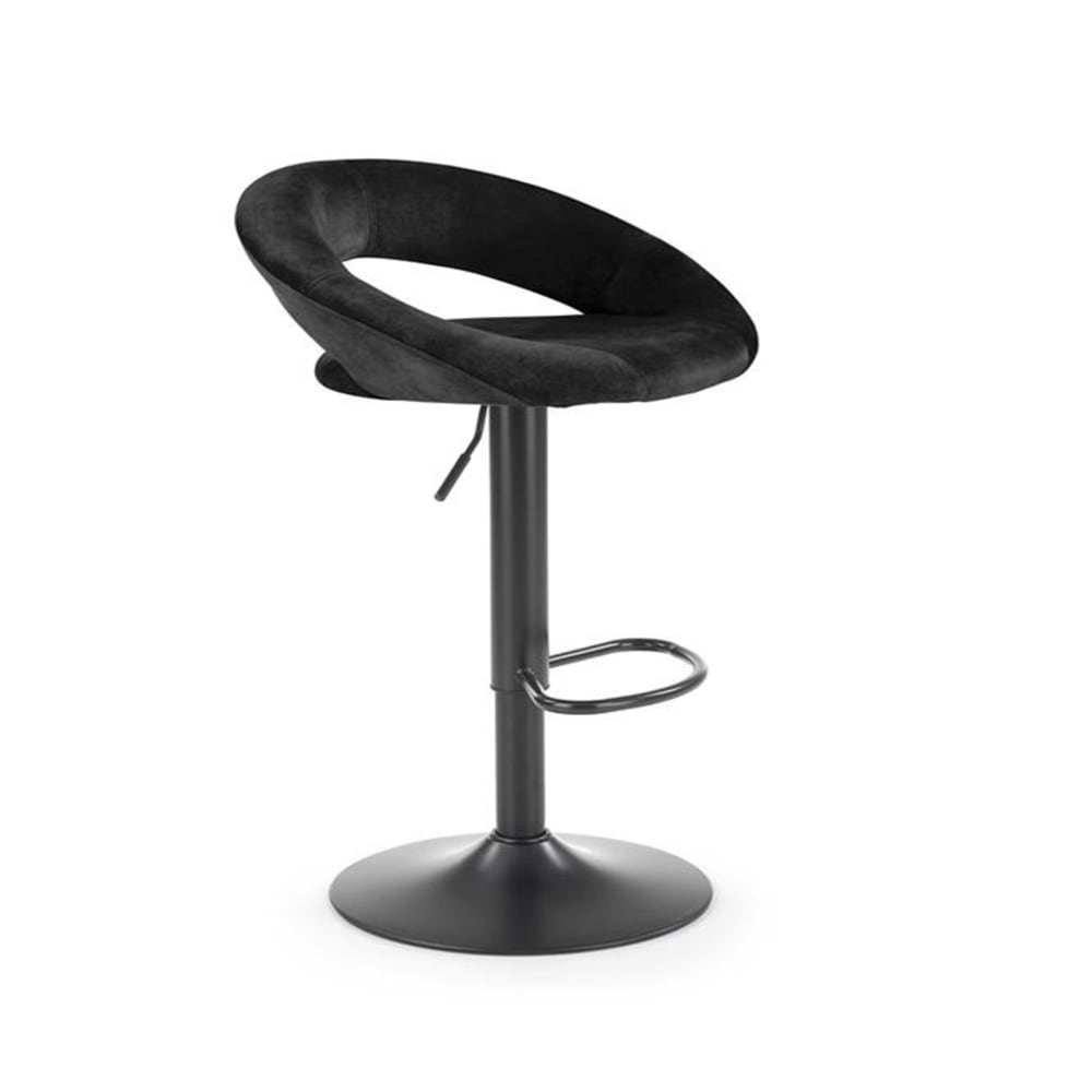 Tabouret de bar en velours de polyester noir Tabouret de bar en velours de polyester noir