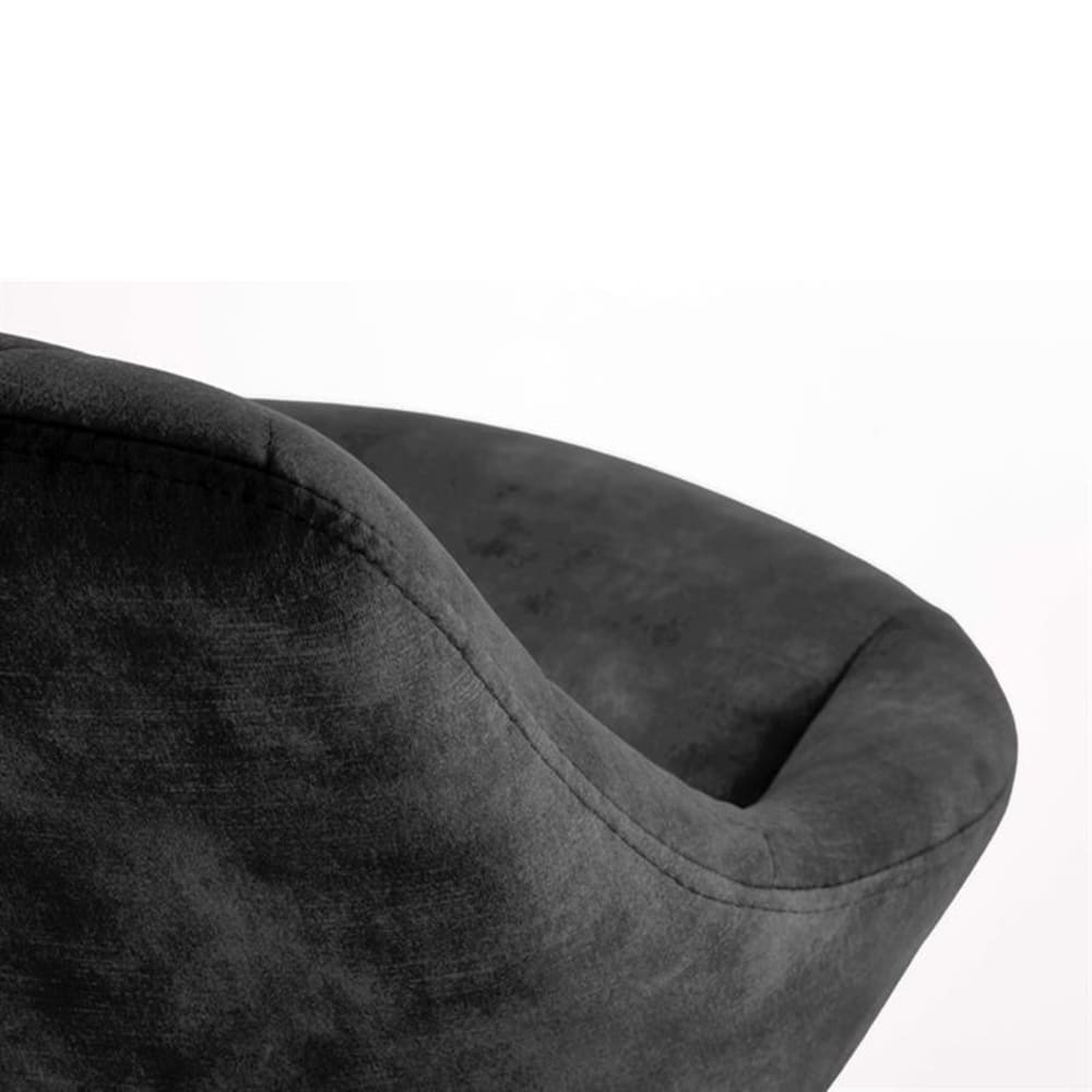 Tabouret de bar en velours de polyester noir