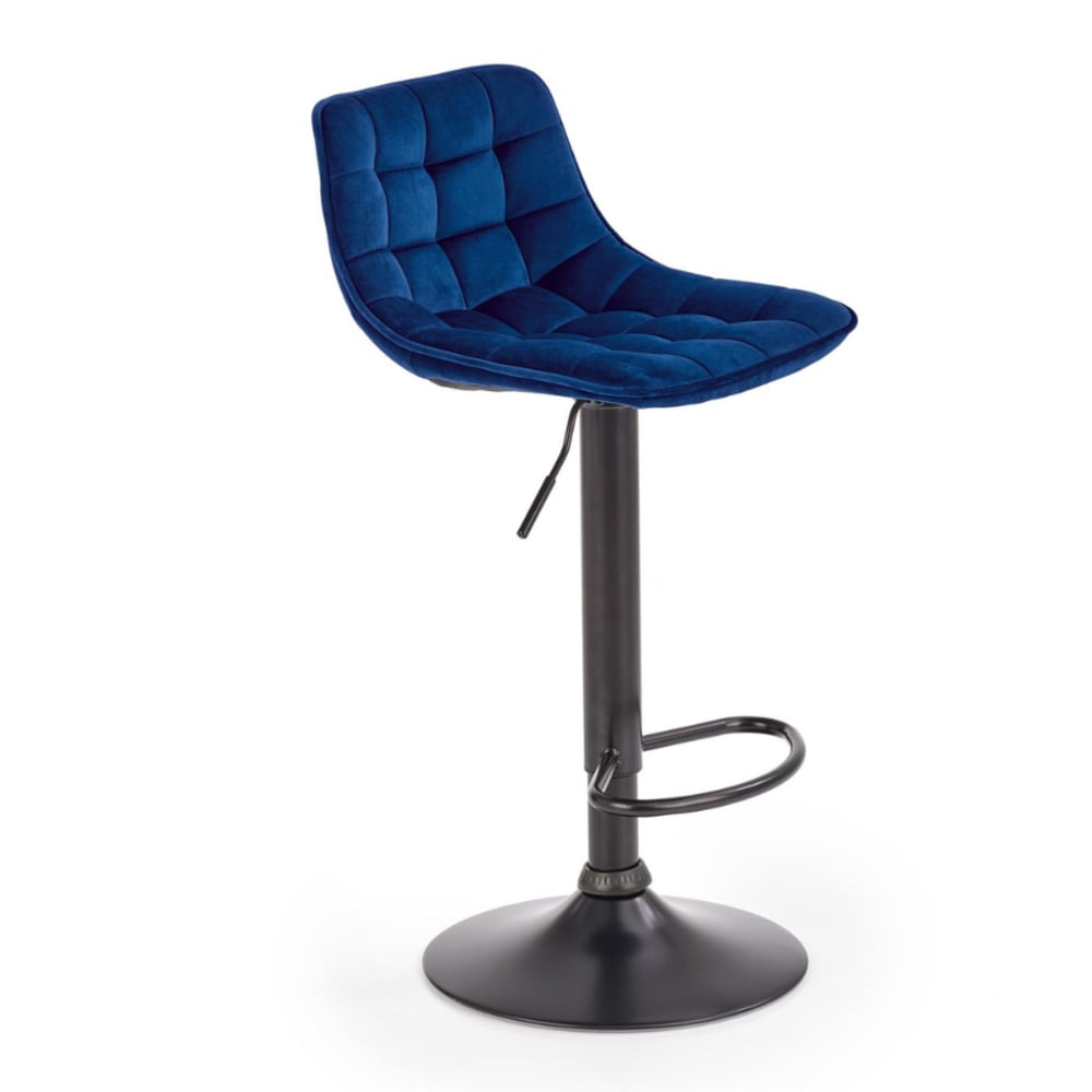 Tabouret de bar en velours de polyester bleu marine Tabouret de bar en velours de polyester bleu marine