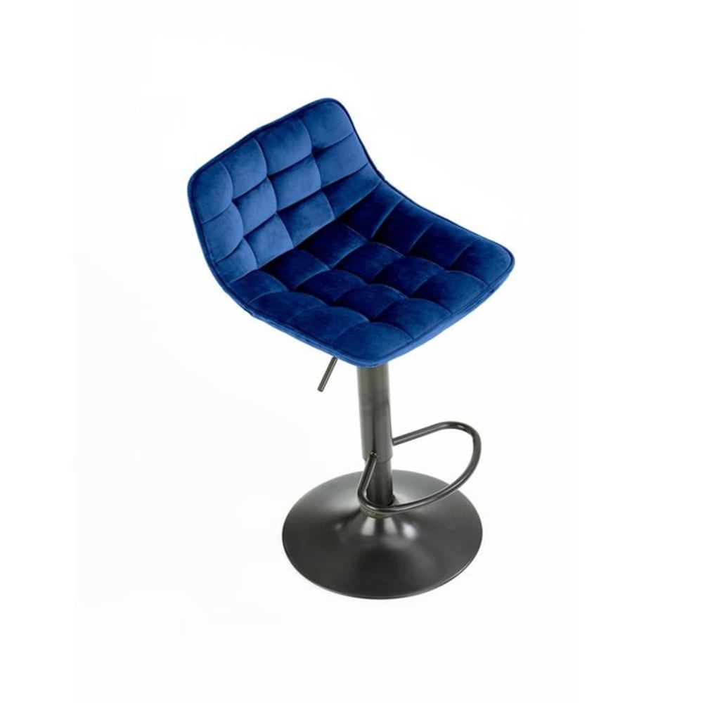 Tabouret de bar en velours de polyester bleu marine
