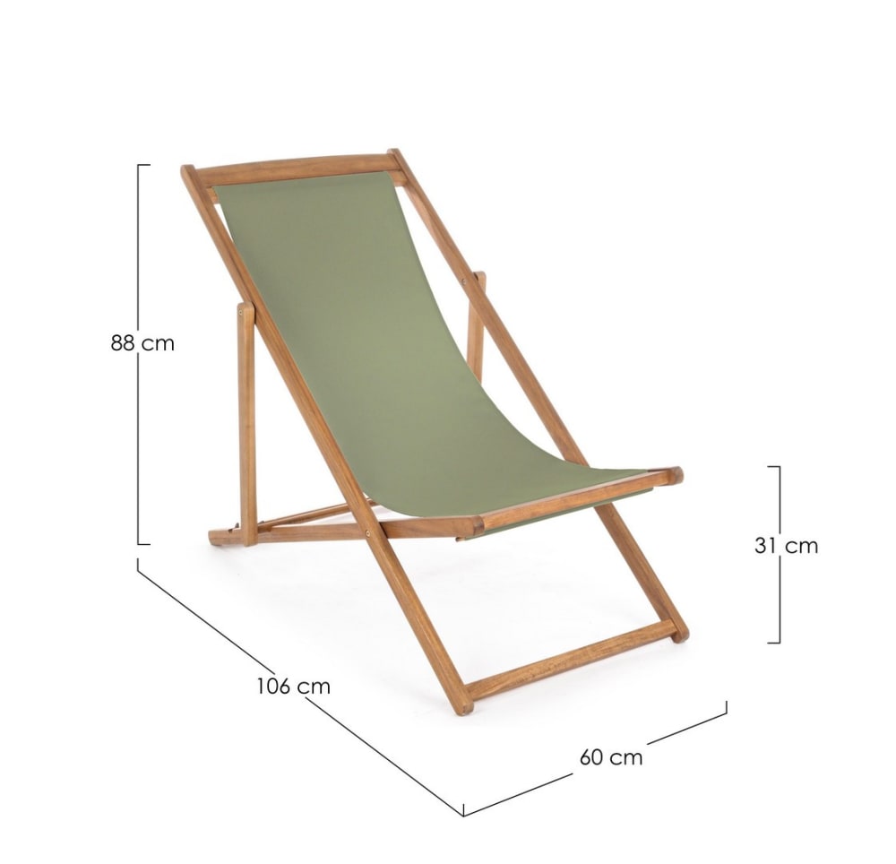 Moosgrüner Akazienholz-Liegestuhl - Maisons Du Monde