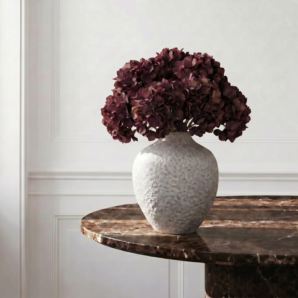 Tige d’hortensia artificielle marron h63 — vue 3