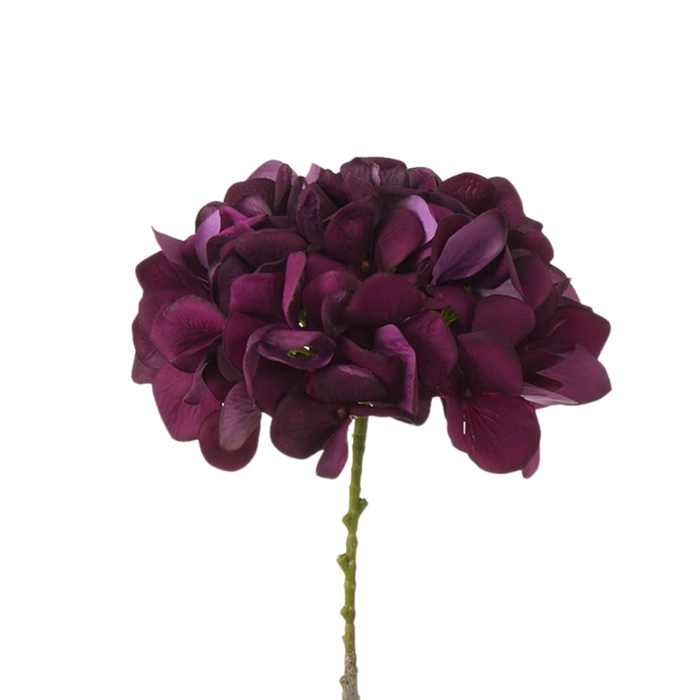 Tige d’hortensia artificielle bordeaux h63