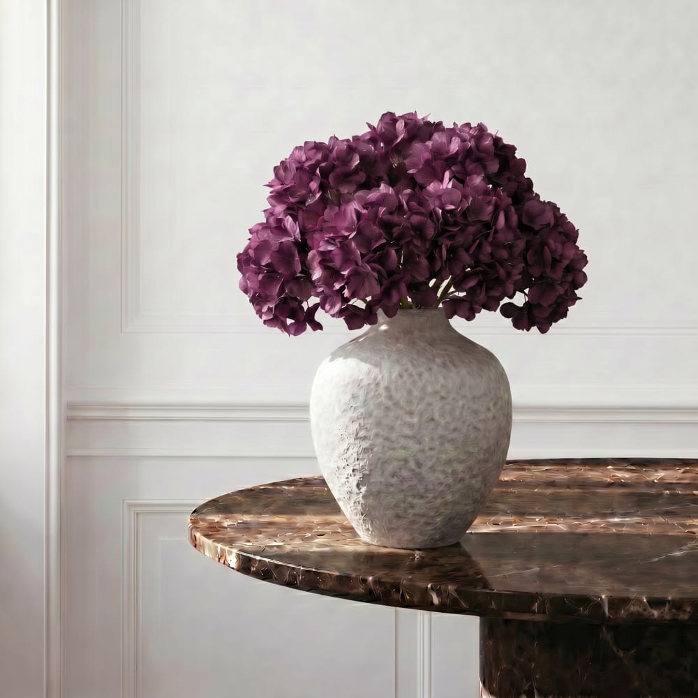 Tige d’hortensia artificielle bordeaux h63 — vue 3
