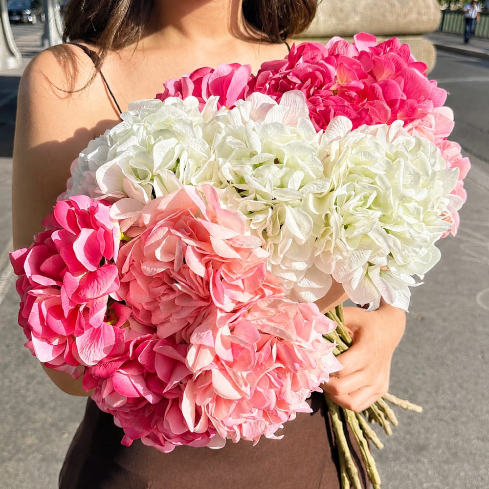 Tige d’hortensia artificielle fuchsia h63 — vue 4