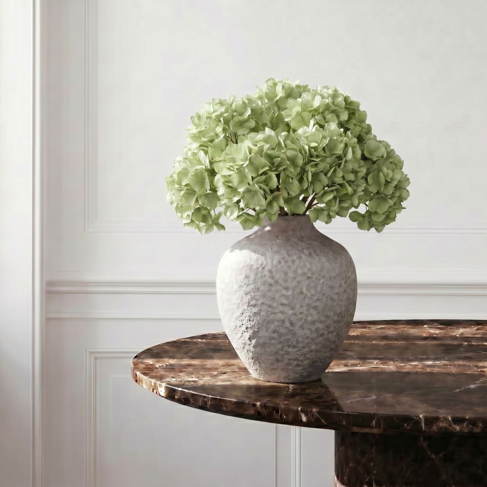 Tige d’hortensia artificielle verte h63 — vue 3