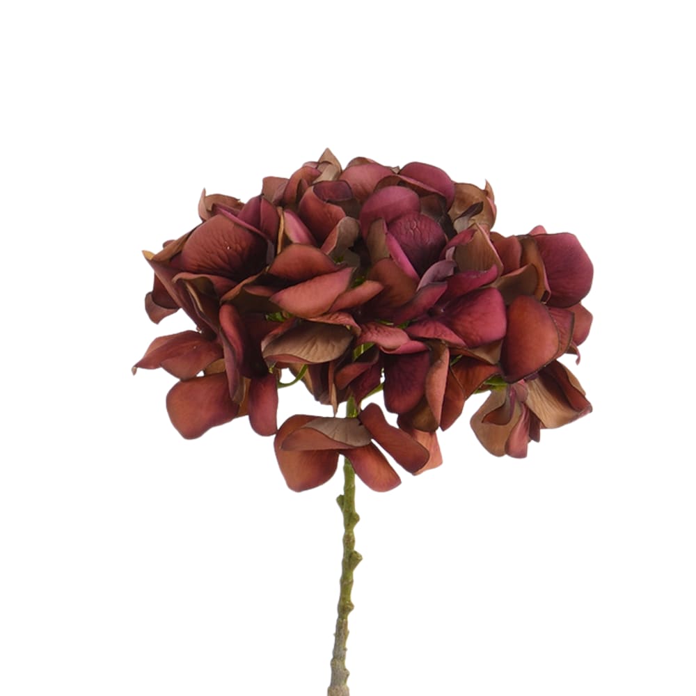 Tige d’hortensia artificielle orange h63
