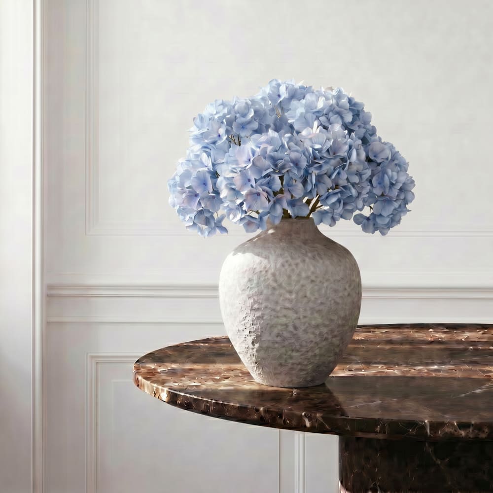 Tige d’hortensia artificielle bleu h63 — vue 3