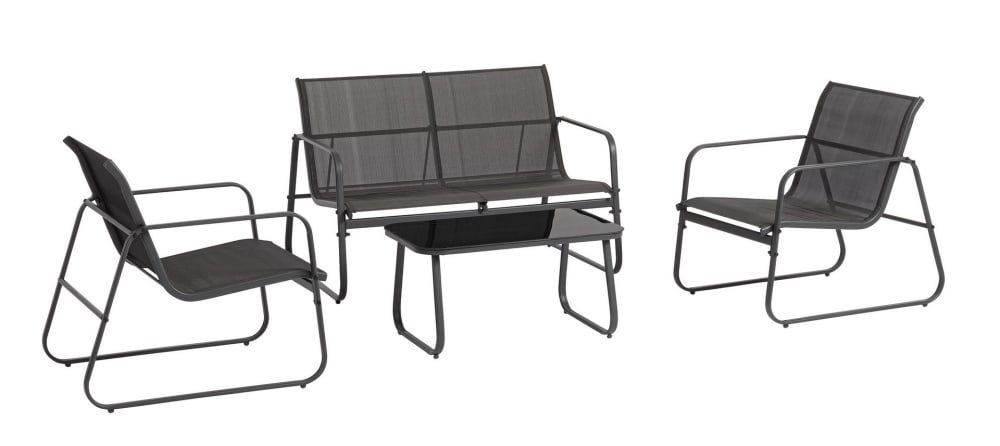 Salon en acier et textilene - table