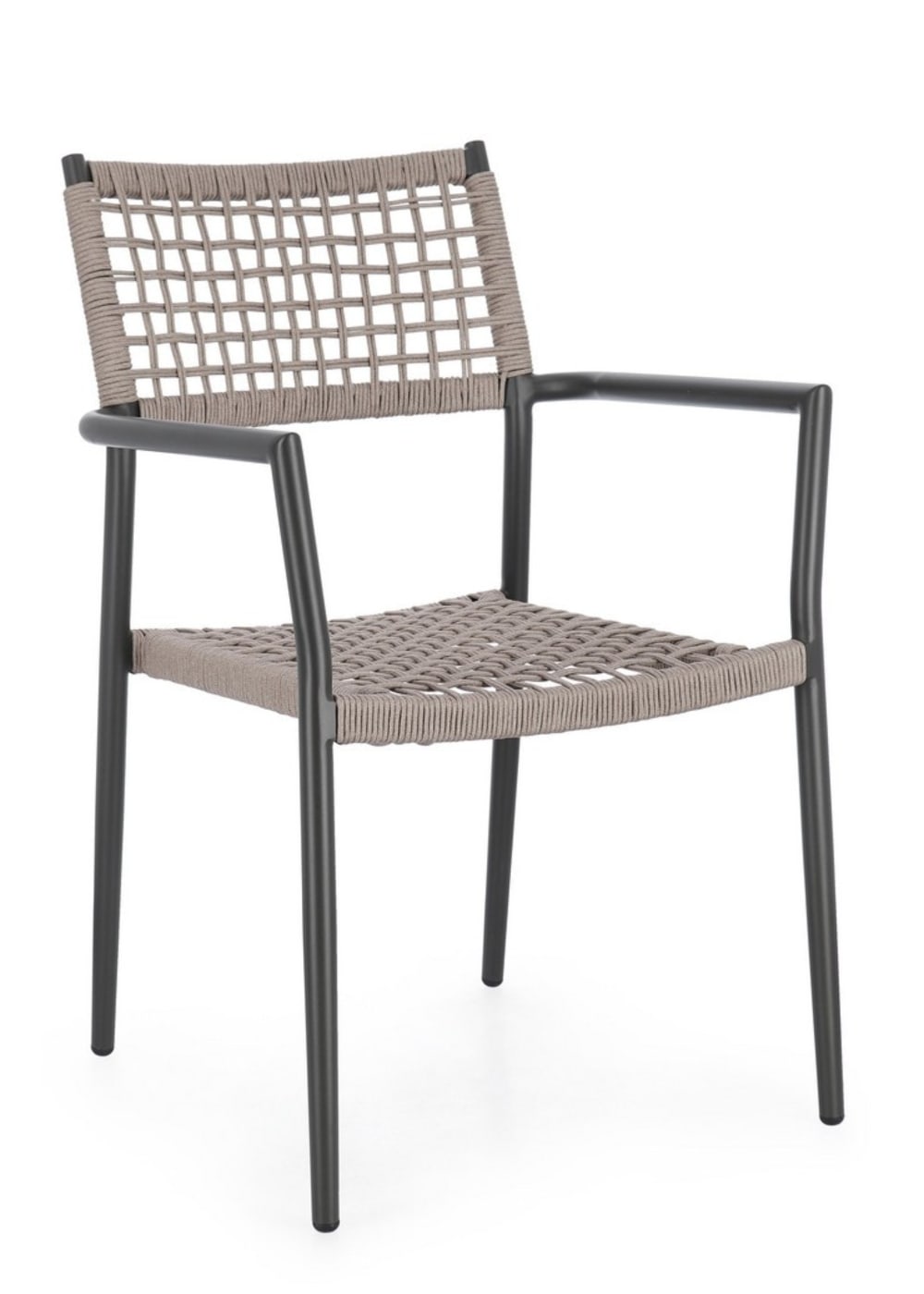 Lot de 4 chaises en aluminium - corde