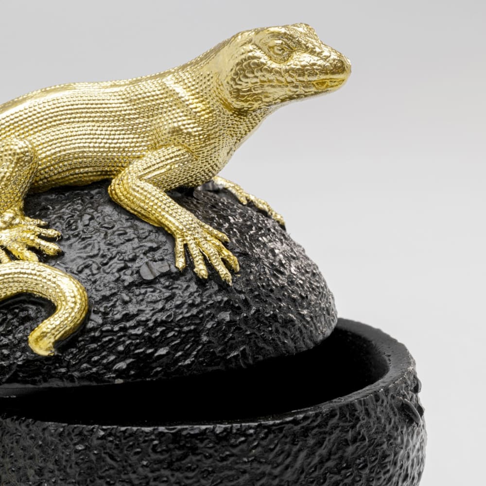 Boîte lézard doré et avocat en polyrésine — vue 4