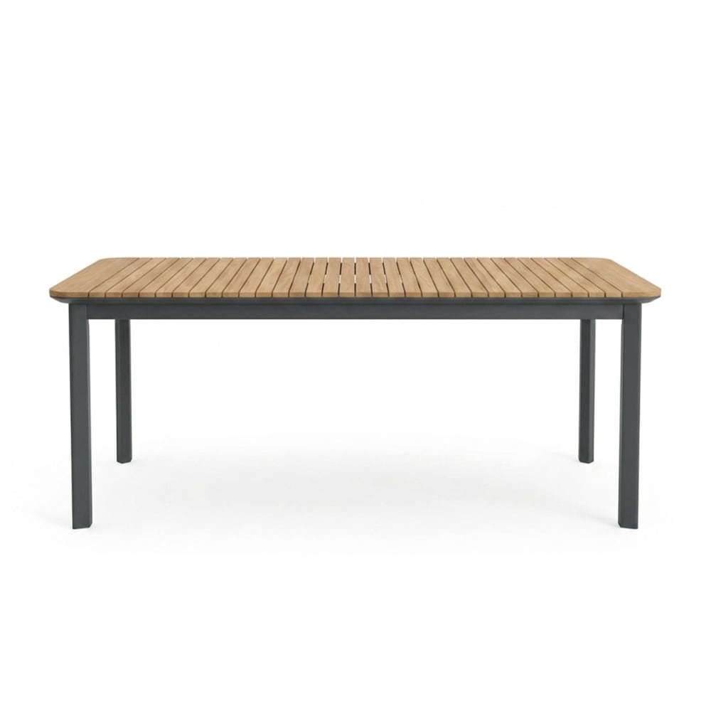 Table de jardin en aluminium - teck