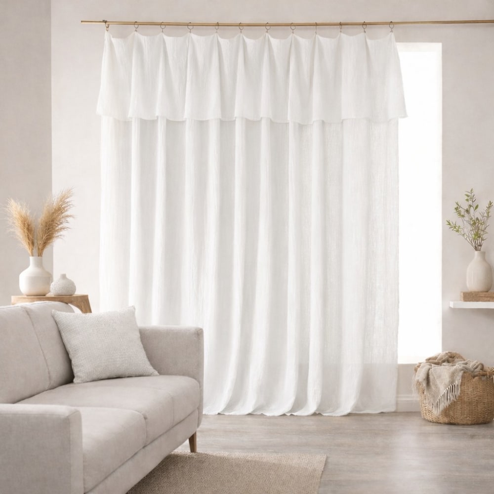 Rideau en 100% gaze de coton 180x300 cm ajustable