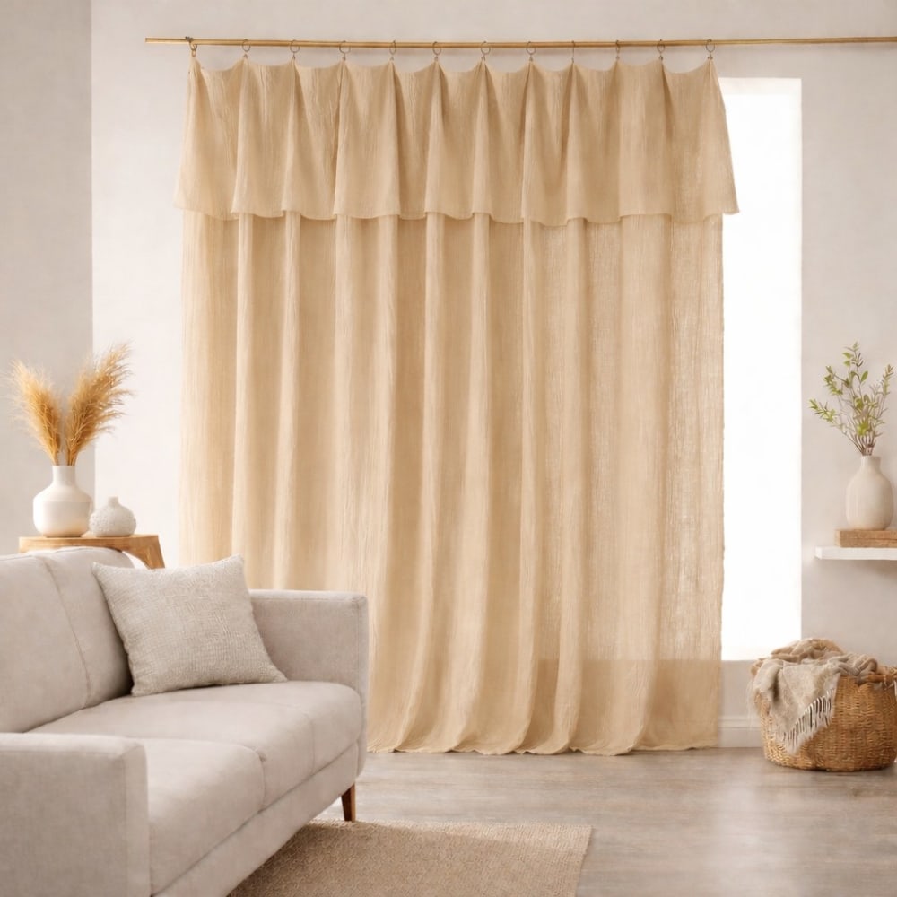 Rideau en 100% gaze de coton 180x300 cm ajustable
