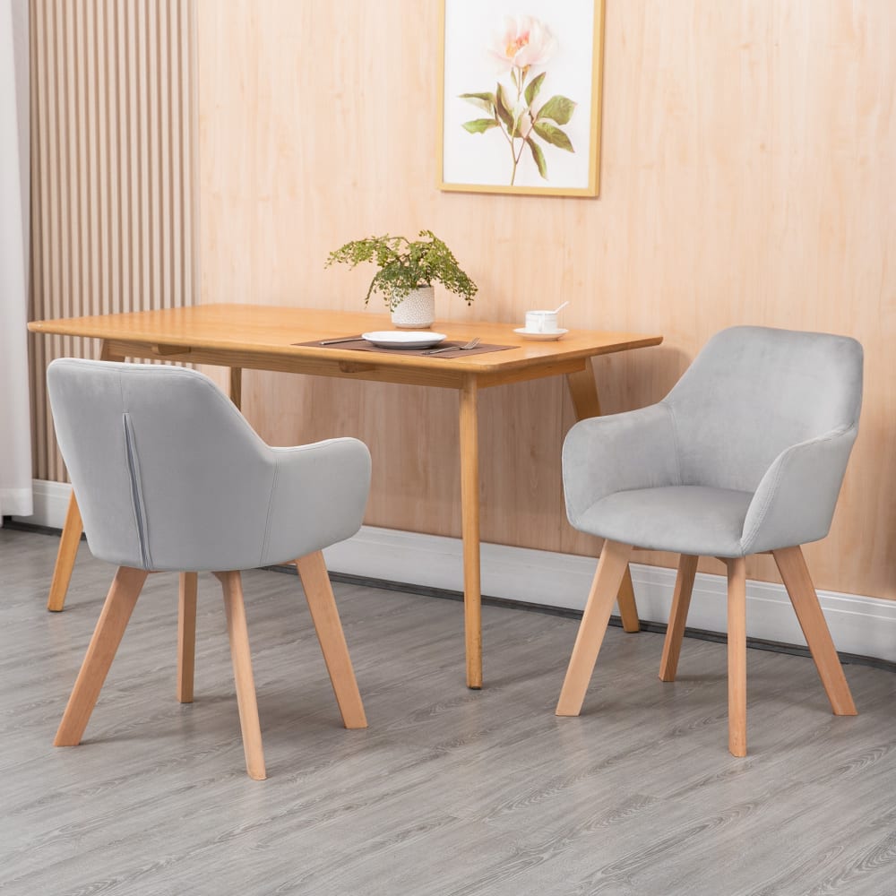 Polsteresszimmerstuhl, Veloursstoff grau - Maisons Du Monde