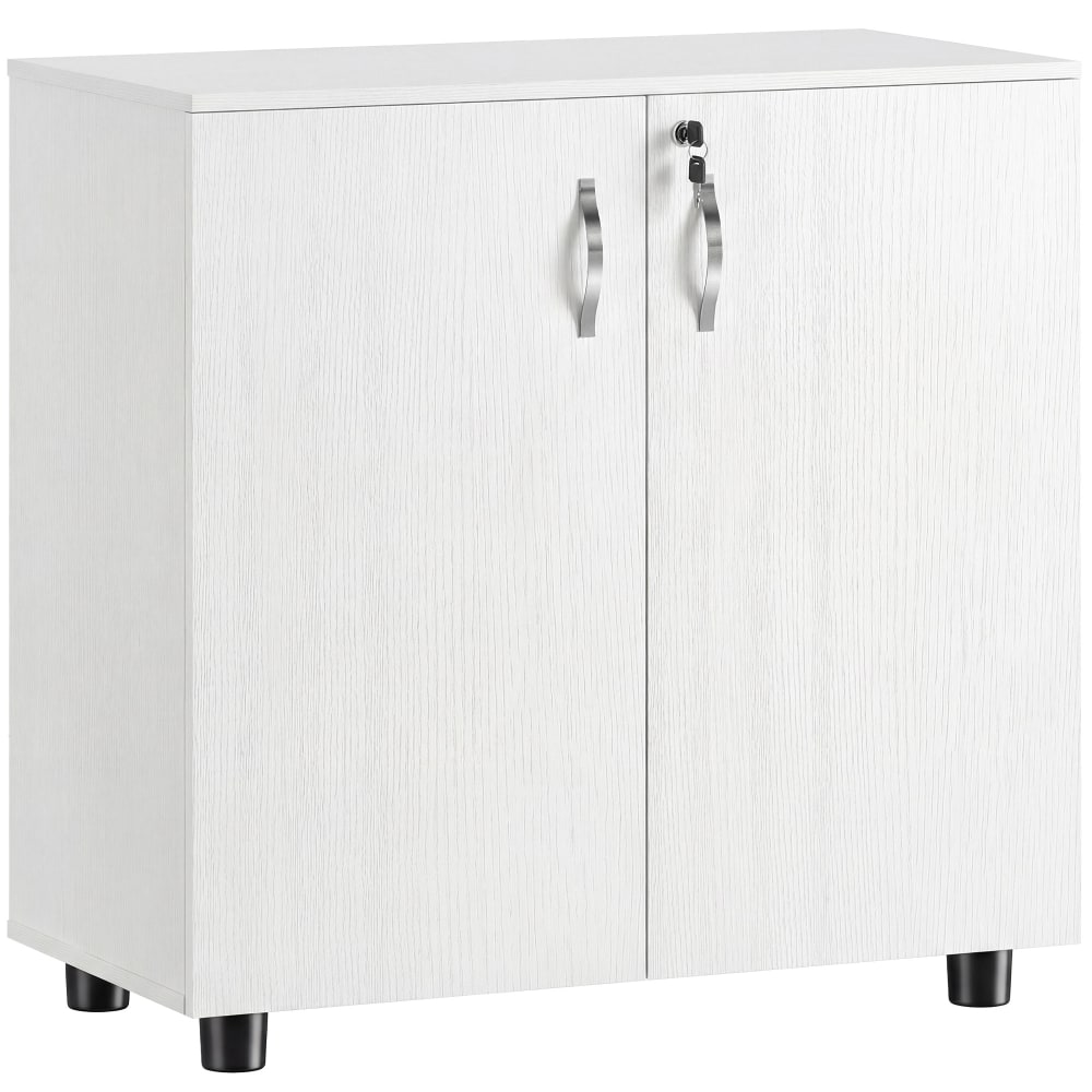 Armoire de bureau à 2 niveaux panneau de particules blanc Armoire de bureau à 2 niveaux panneau de particules blanc