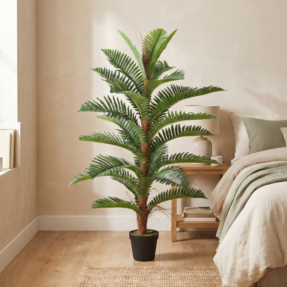 Palmier artificiel 24 feuilles décoration maison bureau peva vert — vue 4