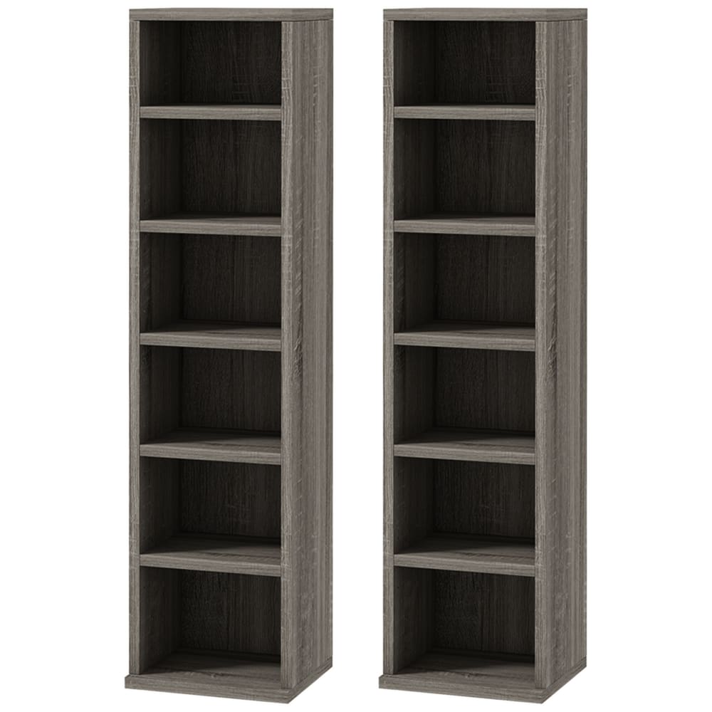 Armoire de rangement cd-dvd 6+6 compartiments gris foncé Armoire de rangement cd-dvd 6+6 compartiments gris foncé