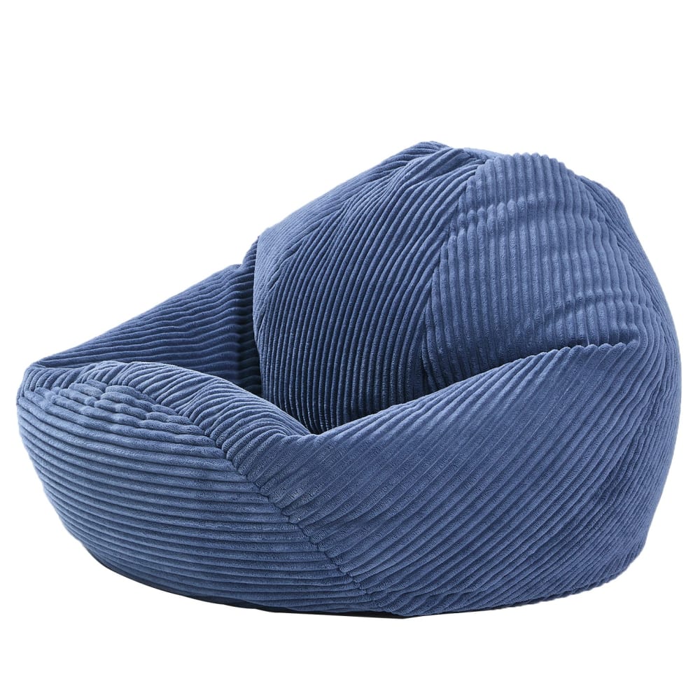 Pouf en velours côtelé - bleu